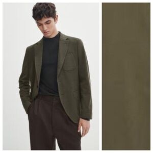 NWT. Massimo Dutti Man Green Cotton Blend Blazer/Jacket. Size XL.